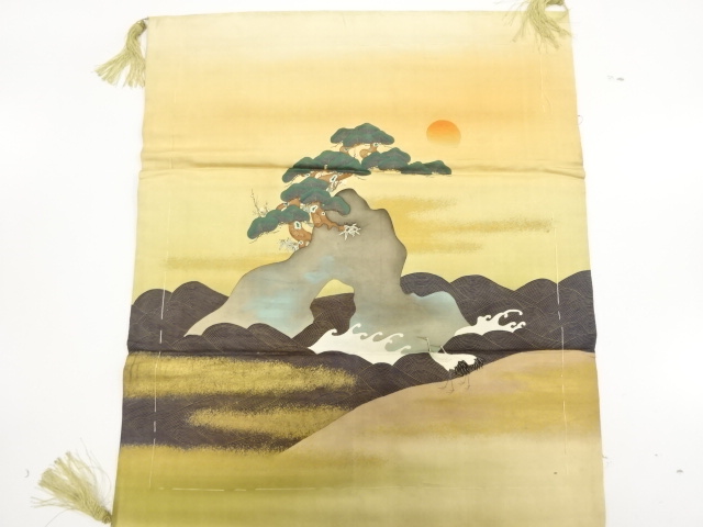 JAPANESE KIMONO / ANTIQUE CRANE / PINE / BAMBOO / PLUM EMBROIDERY ROUG